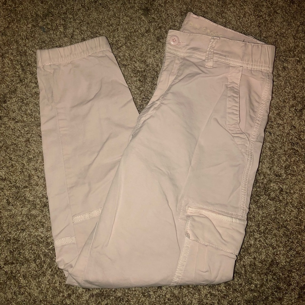 Light Pink Super Stretch Cargo Jogger Pants